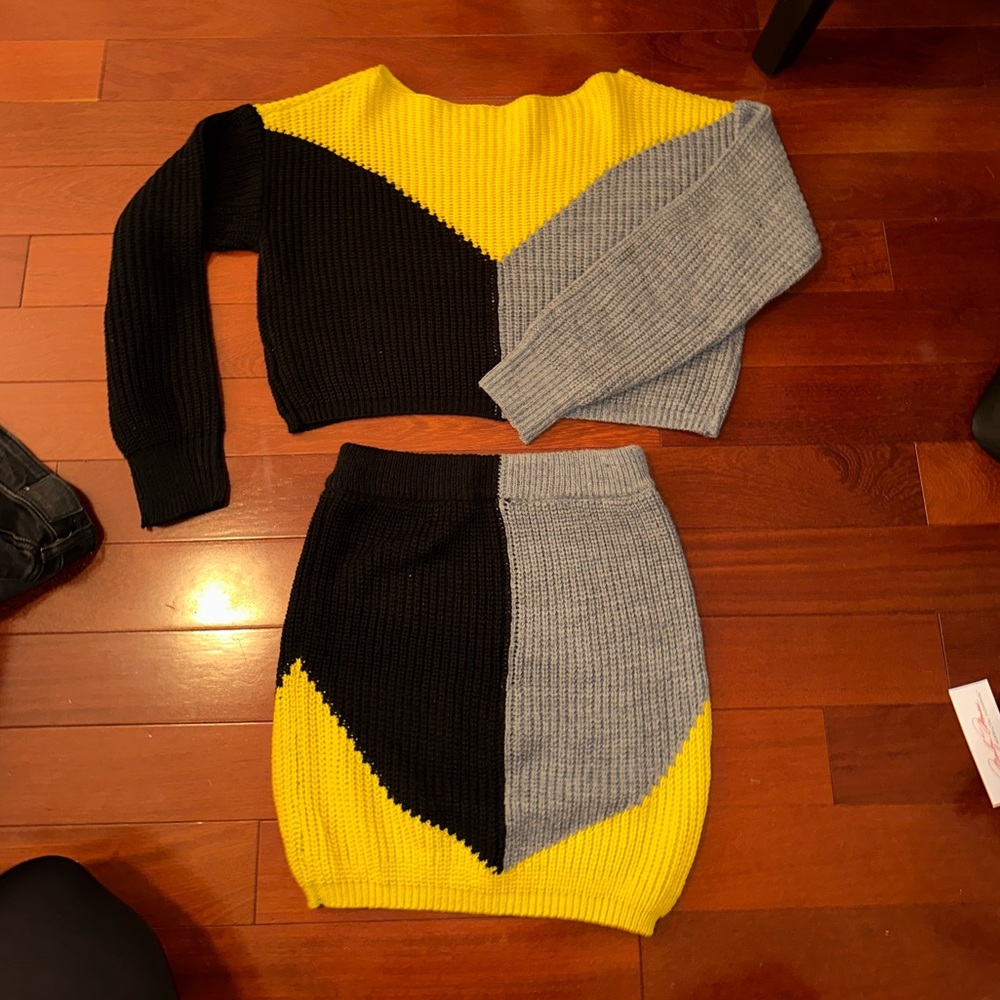 sweater set with skirt